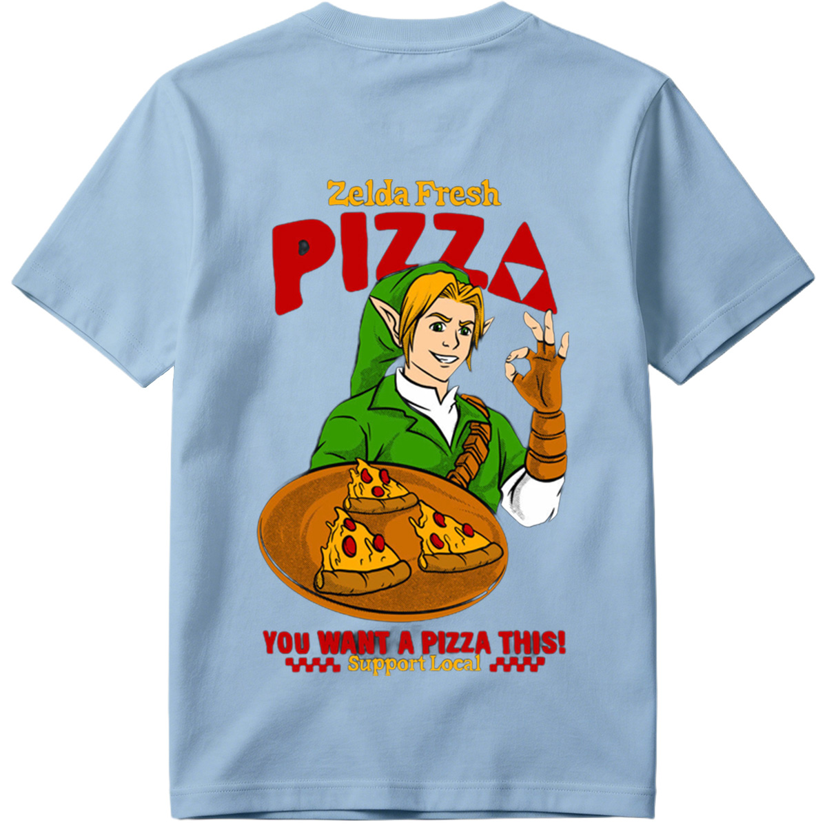 Zelda Fresh Pizza: Link Serves Pizza with a Smile - Tee