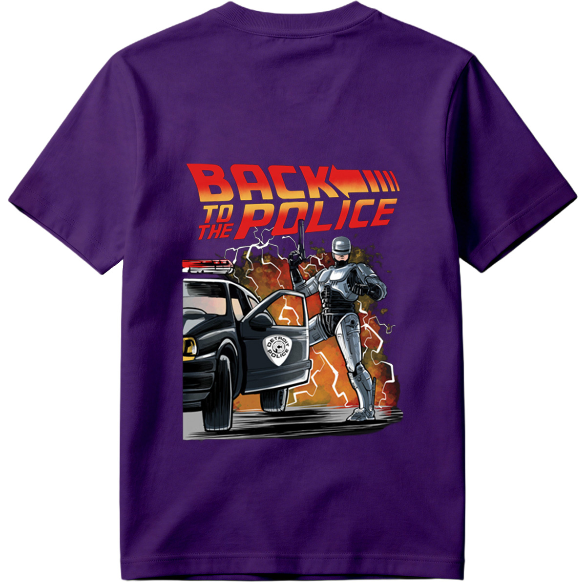 Back to the Police: RoboCop and Detroit Police Car - Tee