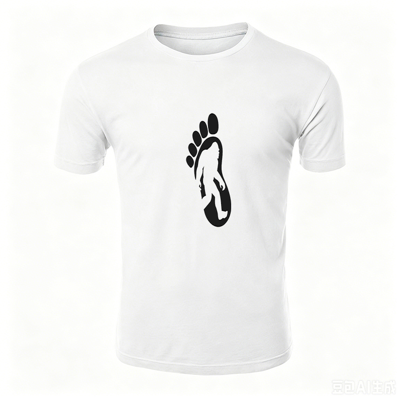 Unisex Classic T-Shirt with Bigfoot Silhouette and Footprint Design - Perfect for Outdoor Adventures, Camping, and Casual Wear - Ideal for Nature Lovers, Hikers, and Cryptozoology Enthusiasts