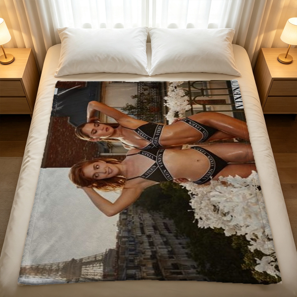 Red Velvet Dress Christmas Seduction - Blanket