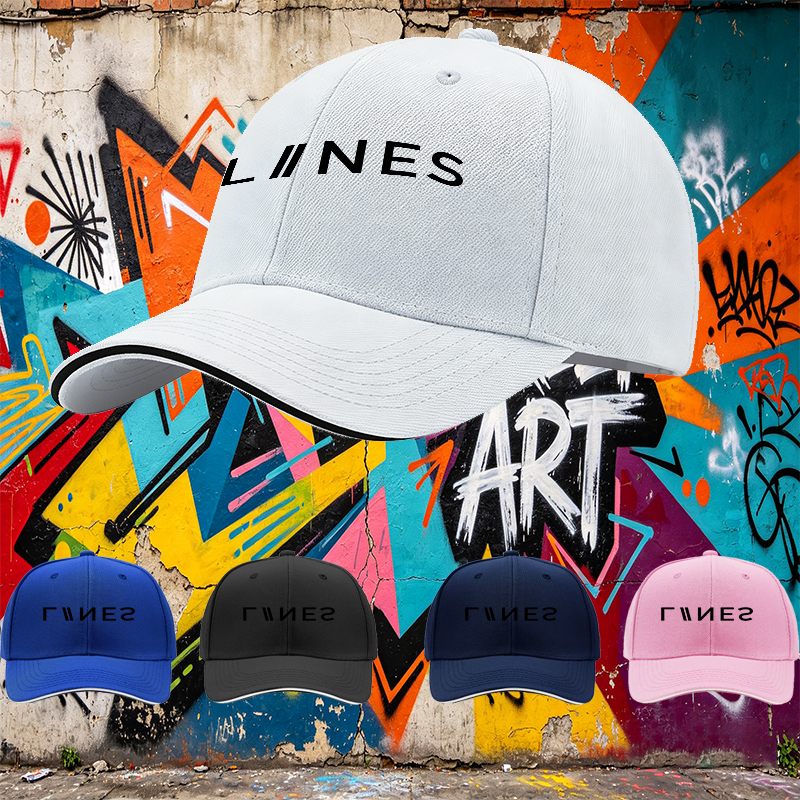 Unisex Classic Sandwich Hat with Minimalist Lines Print - Perfect for Outdoor Activities, Urban Style, and Everyday Wear - Ideal for Adults Seeking Simple Fashion and Comfortable Fit