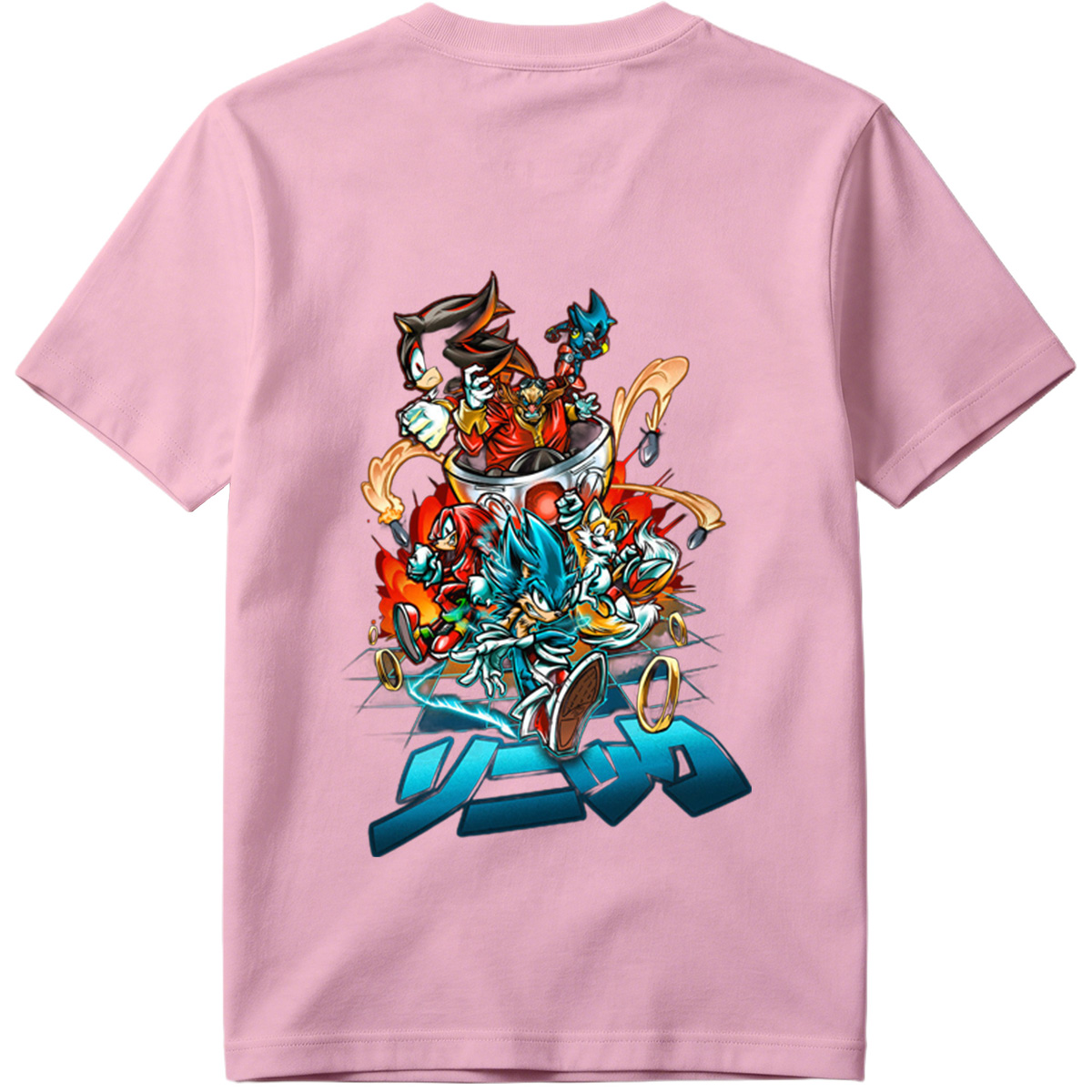 Sonic the Hedgehog: Sonic, Shadow, Knuckles, Tails, and Silver in Action - Tee