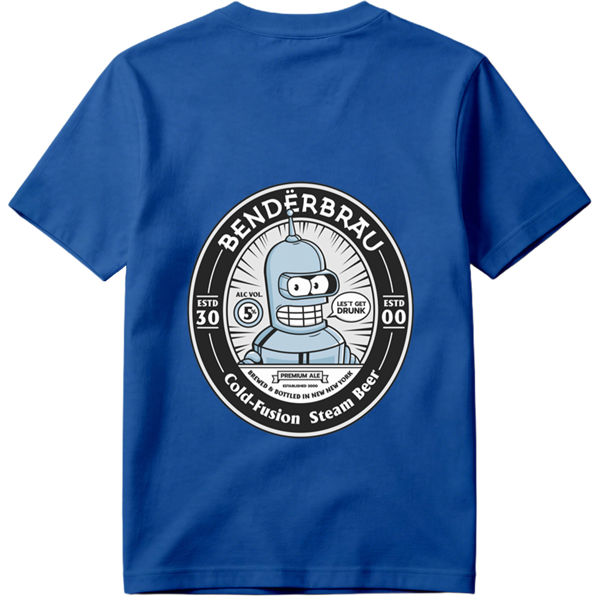 Bender Brau: Cold-Fusion Steam Beer Featuring Bender from Futurama - Tee