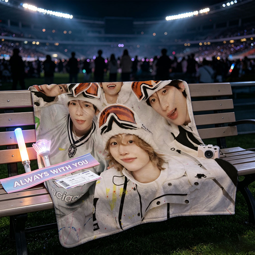 NCT Dream Skiing Adventure in Winter Wonderland Group Photo - Blankets
