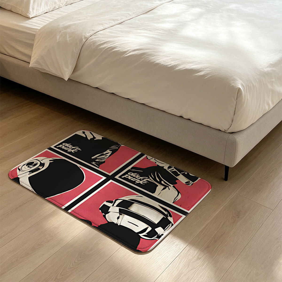Daft Punk: Iconic Helmeted Duo in Four Distinct Poses - Flannel floor mat