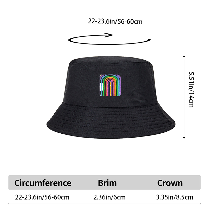 Unisex Rainbow Glitter Print Bucket Hat for Men and Women, Classic Adjustable Sun Protection Cap for Outdoor Activities, Beach, Travel, Festival Wear, Suitable for Adults Seeking Stylish and Comfortable Headwear