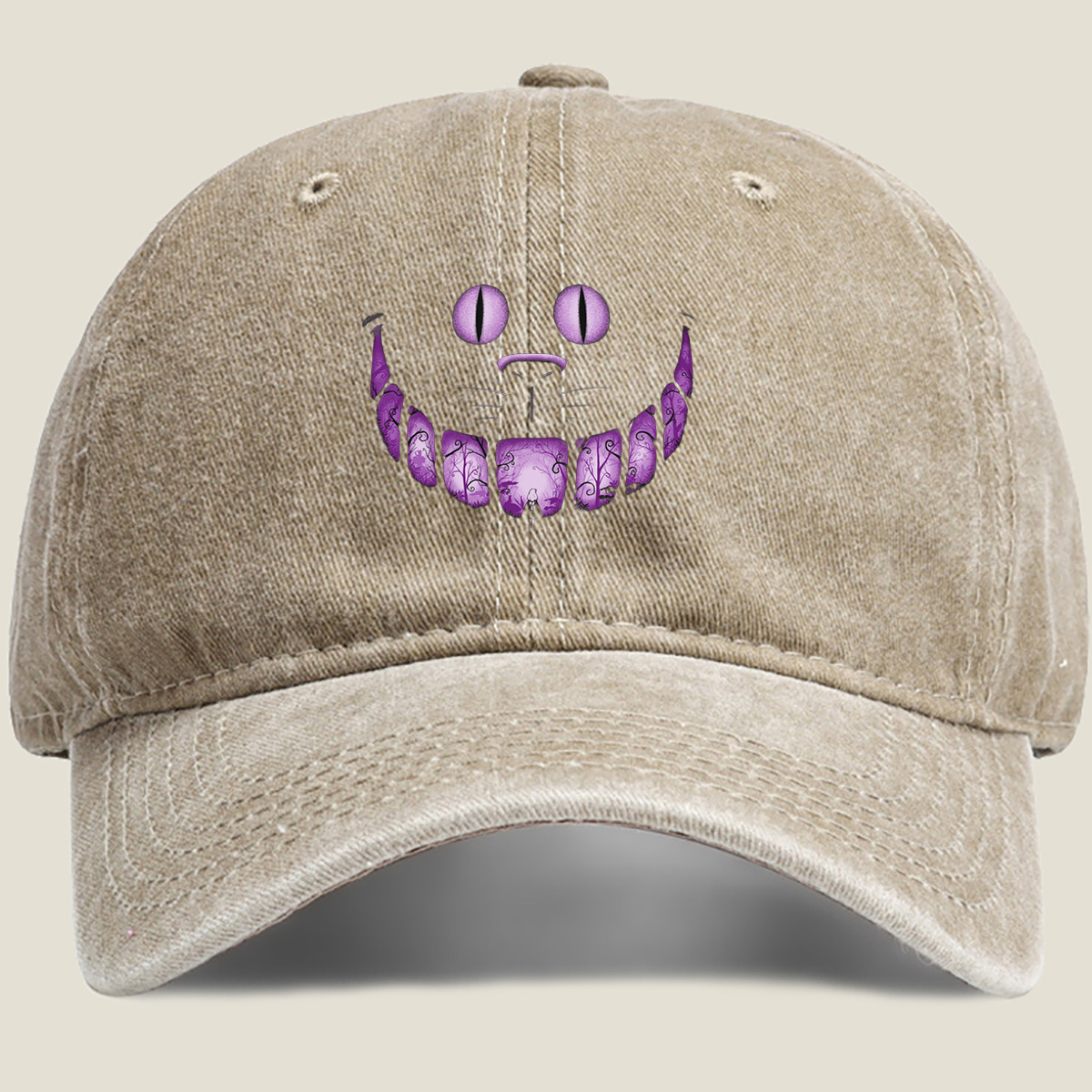 Alice in Wonderland: Cheshire Cat's Enchanted Smile - Washed Denim - Baseball Cap