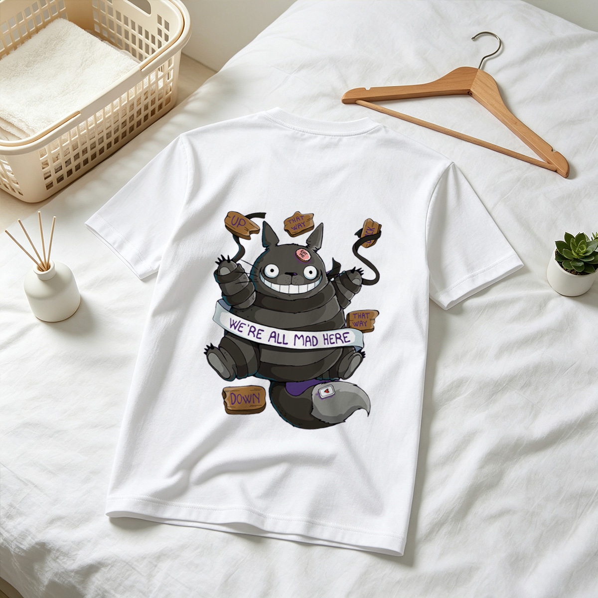 Totoro Meets Alice in Wonderland: We're All Mad Here - Tee