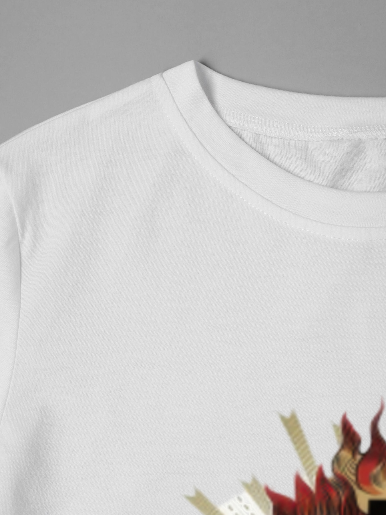 Men's Printed T-Shirt Sacred Heart with Crown of Thorns and Flame Cross Design Casual Round Neck Summer Lightweight Breathable Short Sleeve Tee for Religious Art Lovers and Faith-Based Fashion Enthusiasts