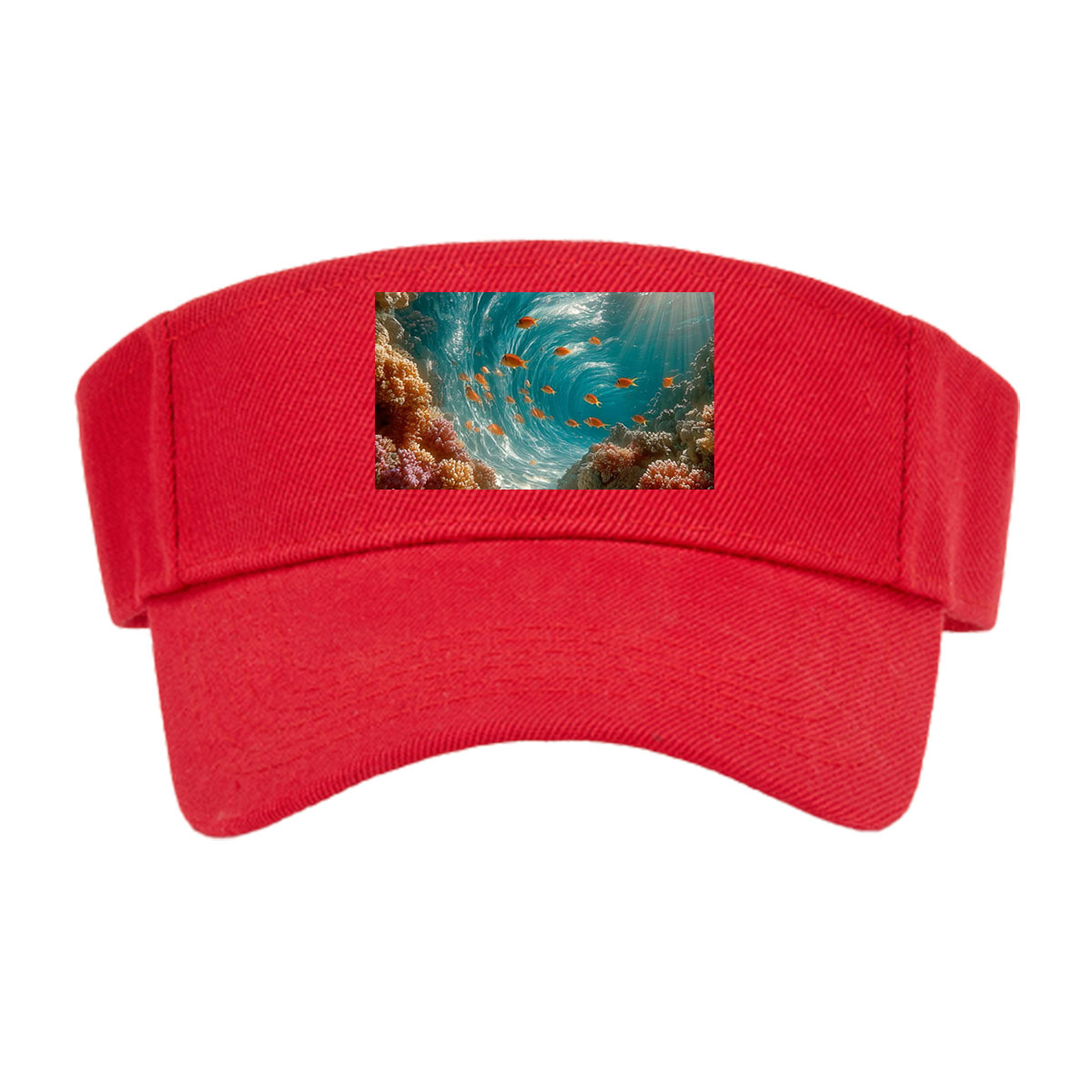 Sunlit Coral Cave with Swimming Fish -  Visor cap