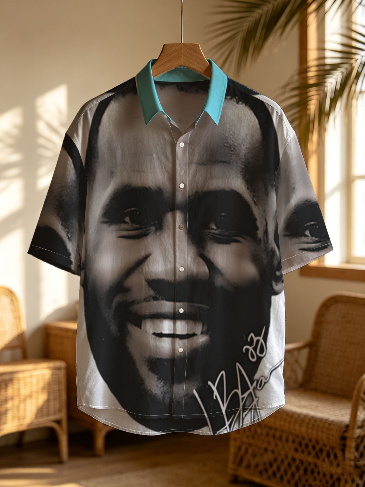 LeBron James Smiling Portrait with Signature -  Shirt