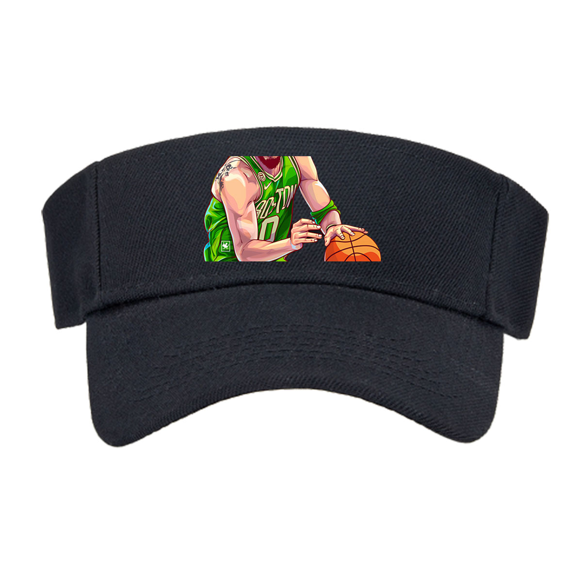 Jayson Tatum in Celtics Jersey Dribbling Basketball -  Visor cap