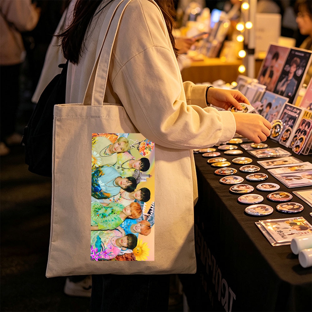 NCT Dream Summer Vibes Colorful Tie-Dye Fashion Group Portrait - Canvas tote bags