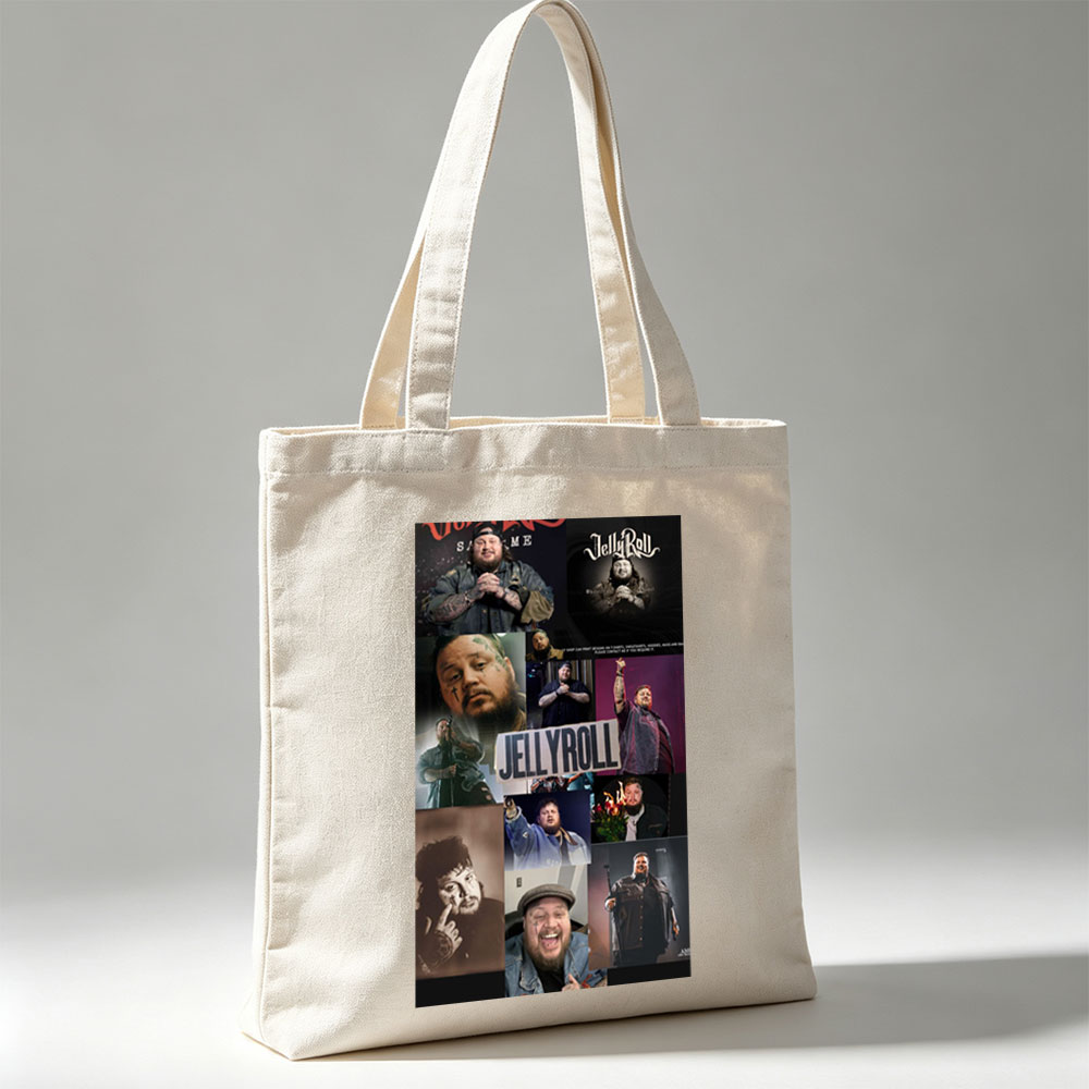 Jelly Roll Live Performance Collage Featuring Multiple Stage and Personal Moments - Canvas tote bags