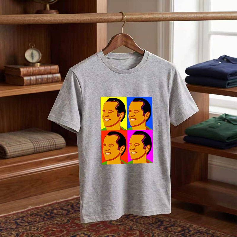 Pop Art Portrait of a Smiling Man in Four Color Blocks - Tee