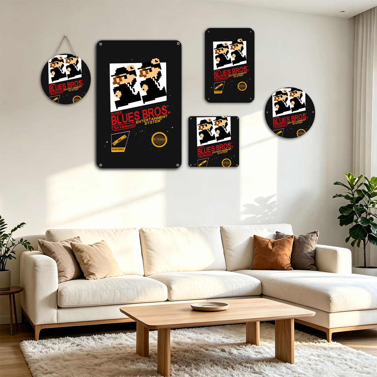 Super Blues Bros. Entertainment System: St Helens Blues Series Pixel Art Design - painting