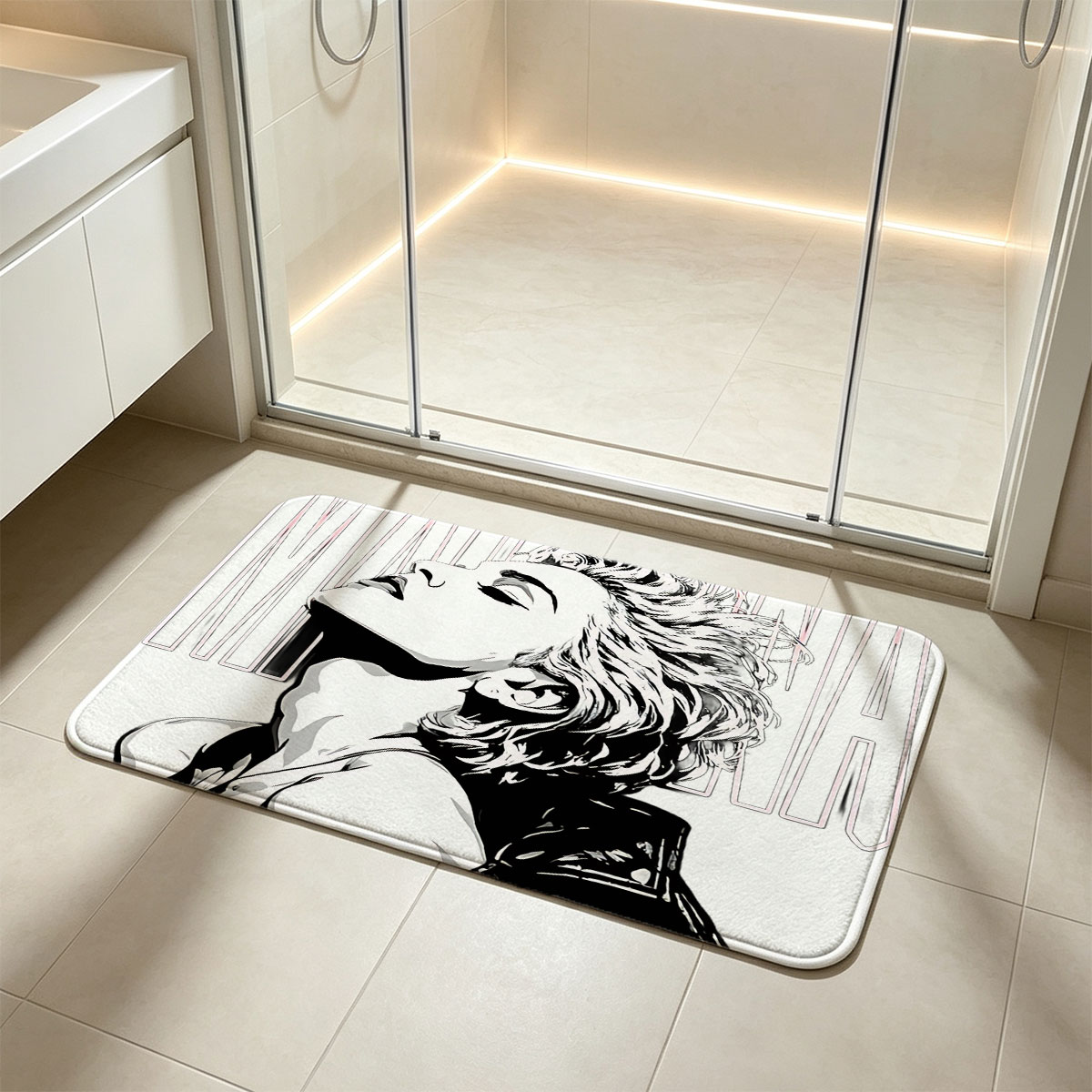 Madonna: Iconic Pop Star Portrait - Flannel floor mat