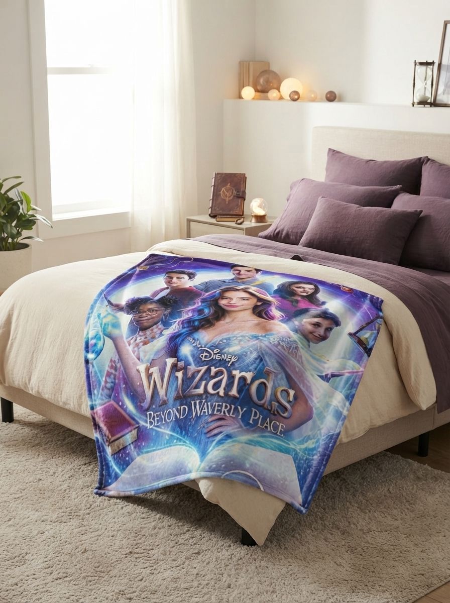 Custom Photo Flannel Throw Blanket Personalized Portrait Fleece Cover Ultra Soft Skin Friendly Magic Wizard Bedding
