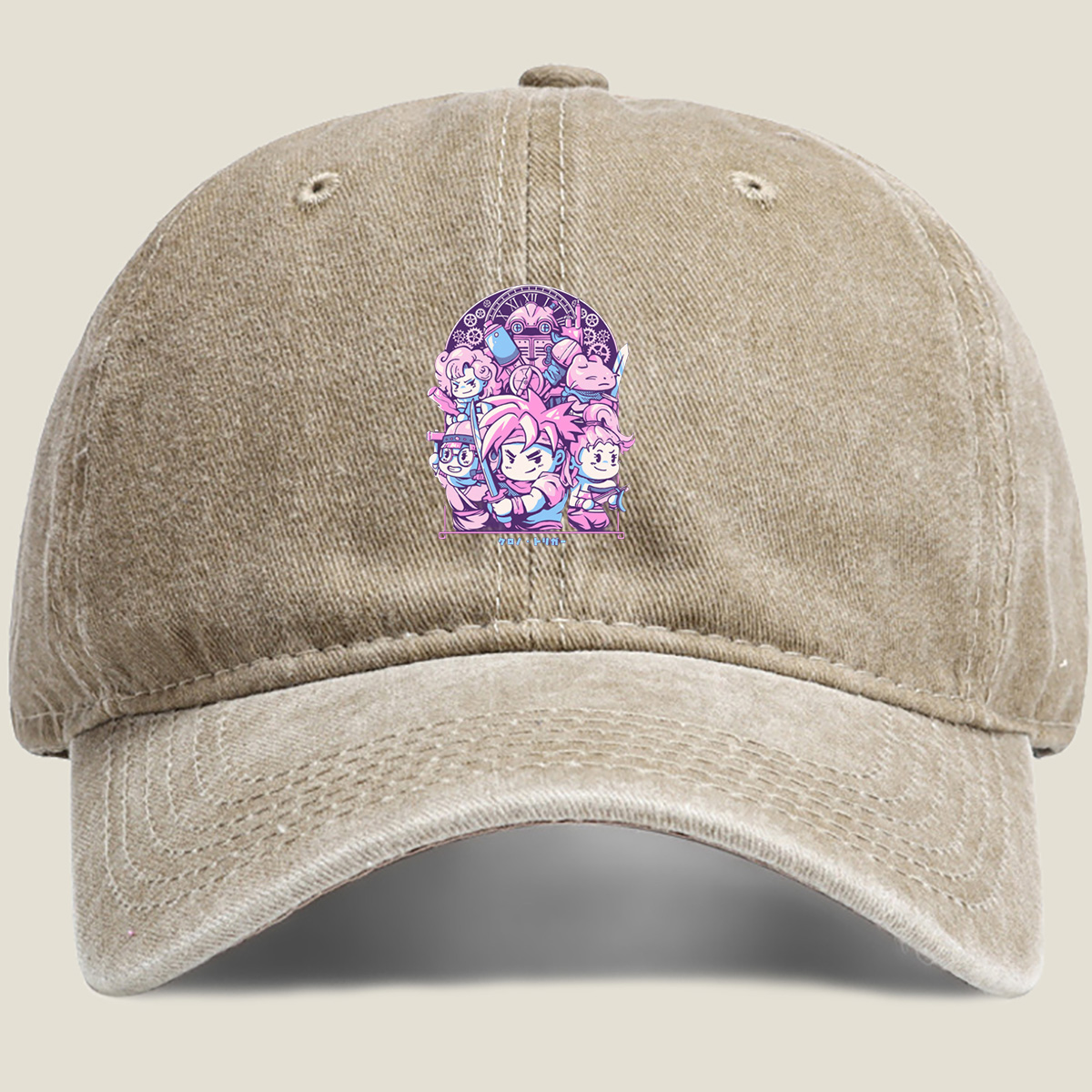 Chrono Trigger - Characters Group Portrait - Washed Denim - Baseball Cap