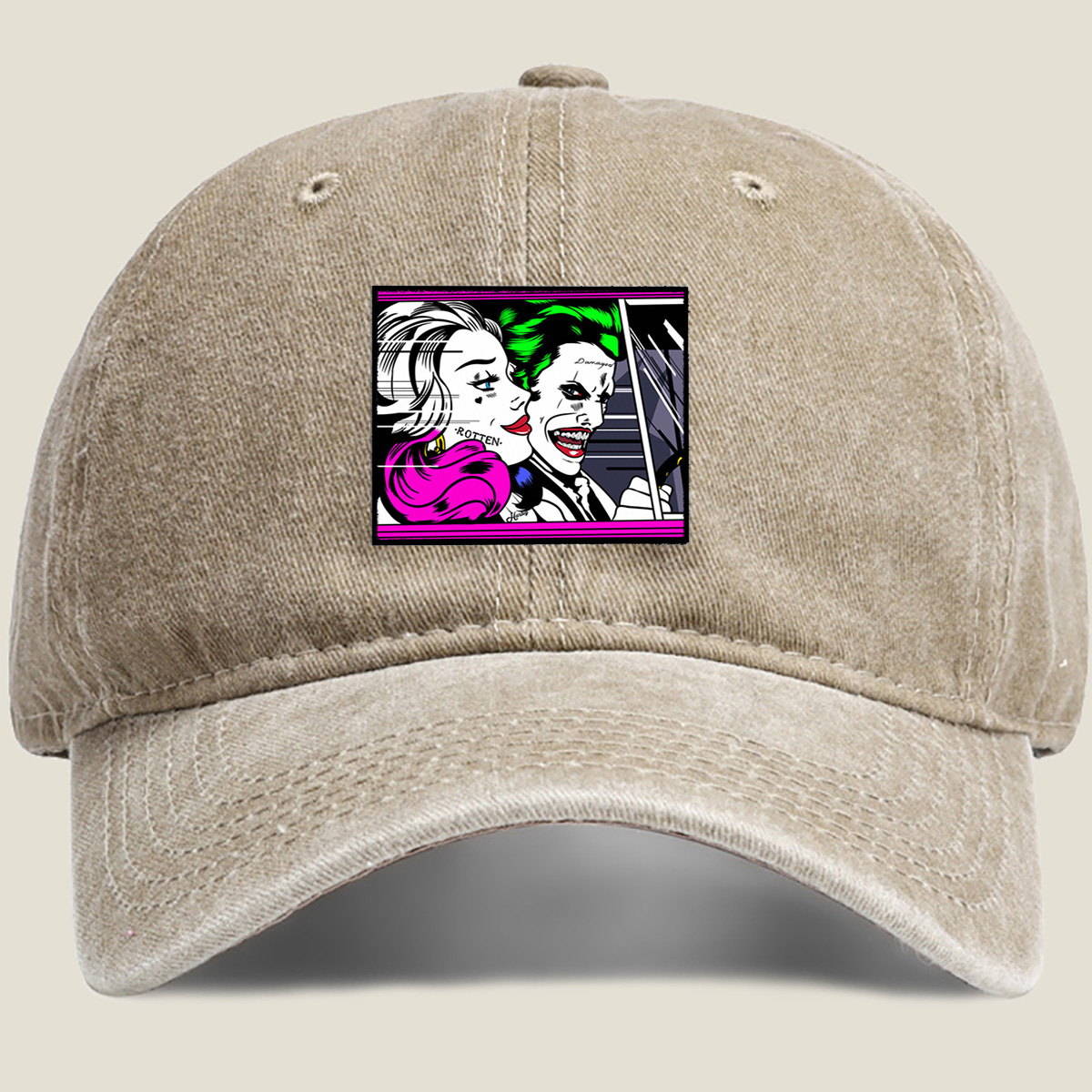 Batman: Harley Quinn and The Joker - Washed Denim - Baseball Cap