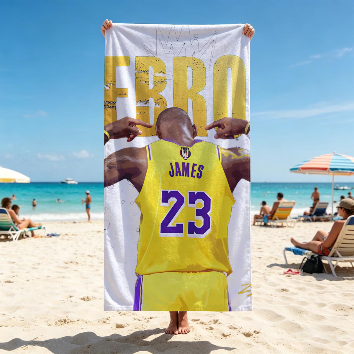 LeBron James - All Hail The King, Lakers #23 - Beach towels