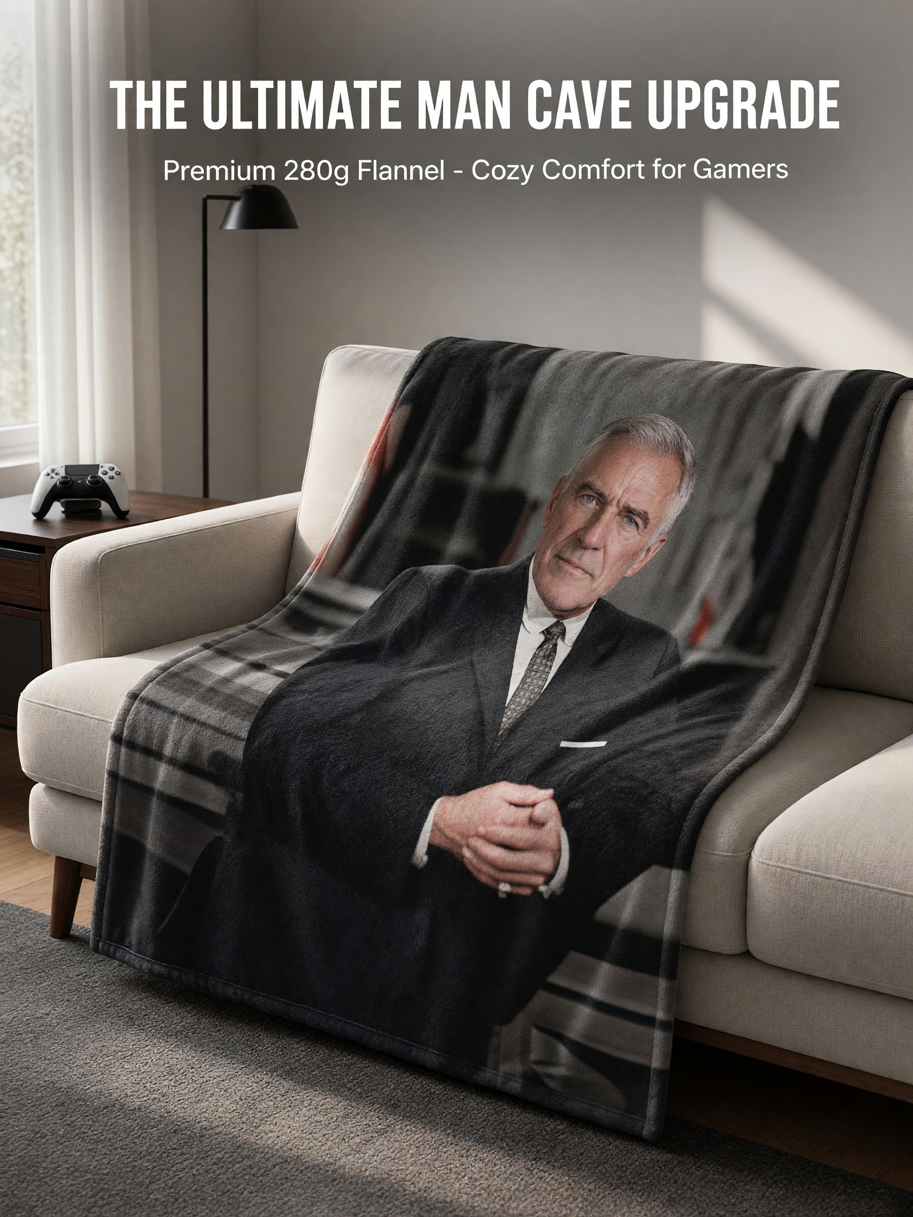 Custom Face Photo Blanket Personalized Portrait Flannel Throw Ultra Soft Cozy Fleece Gift for Family