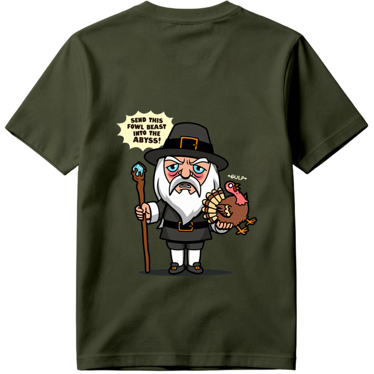 Pilgrim Wizard and Turkey - Tee