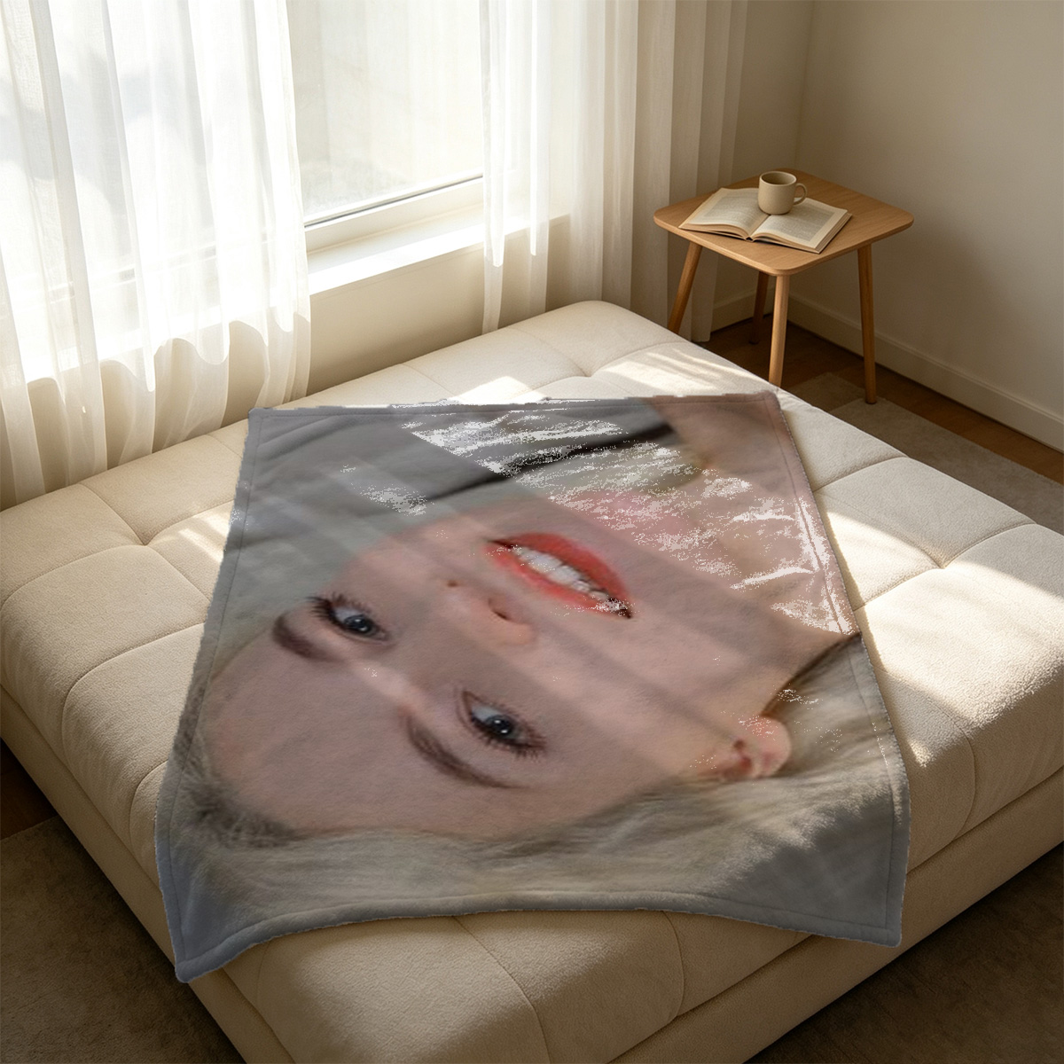Nude Japanese Actress on Bed - Blanket