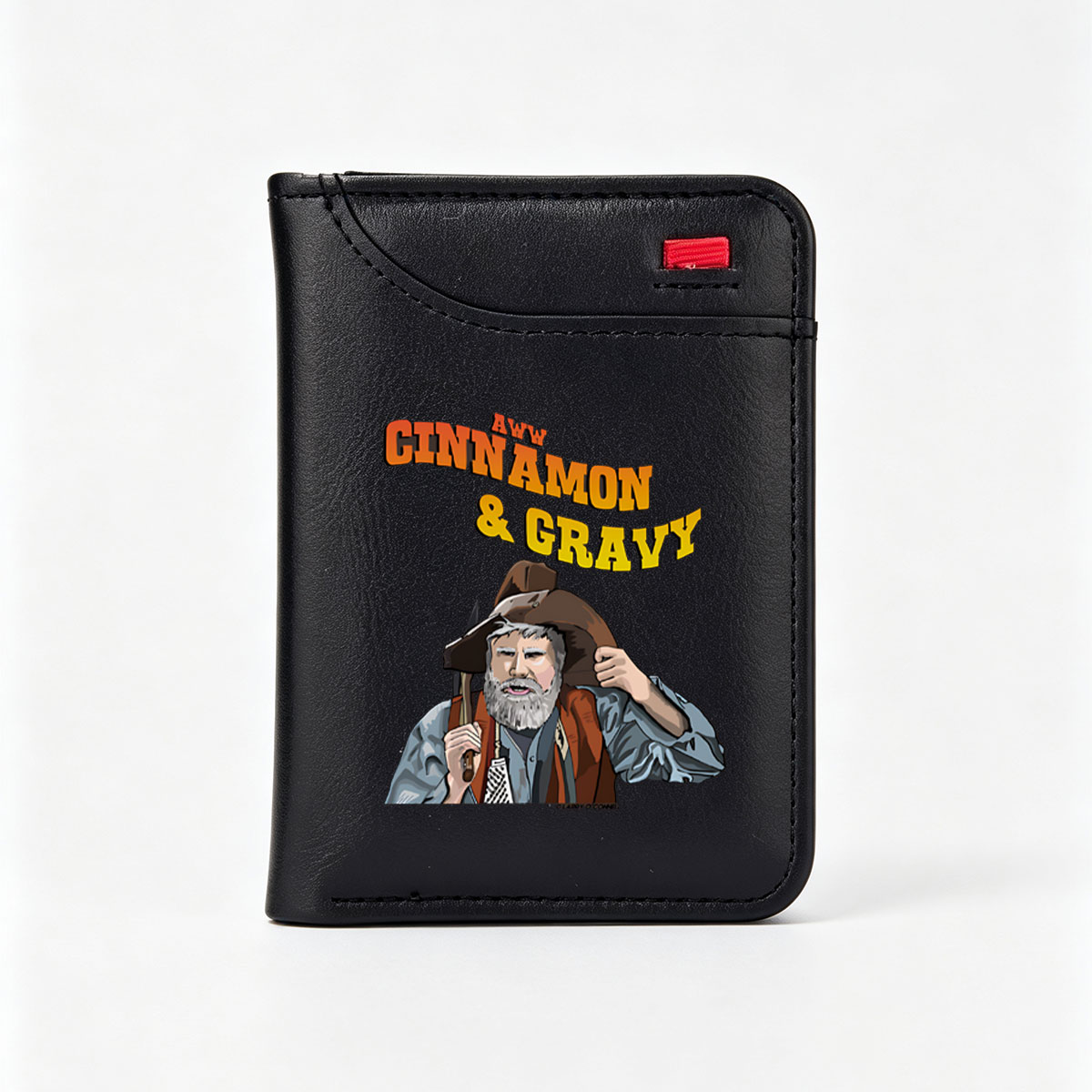 Cinnamon & Gravy: A Western Adventure with a Bearded Man and Hat - Vertical Style Wallet