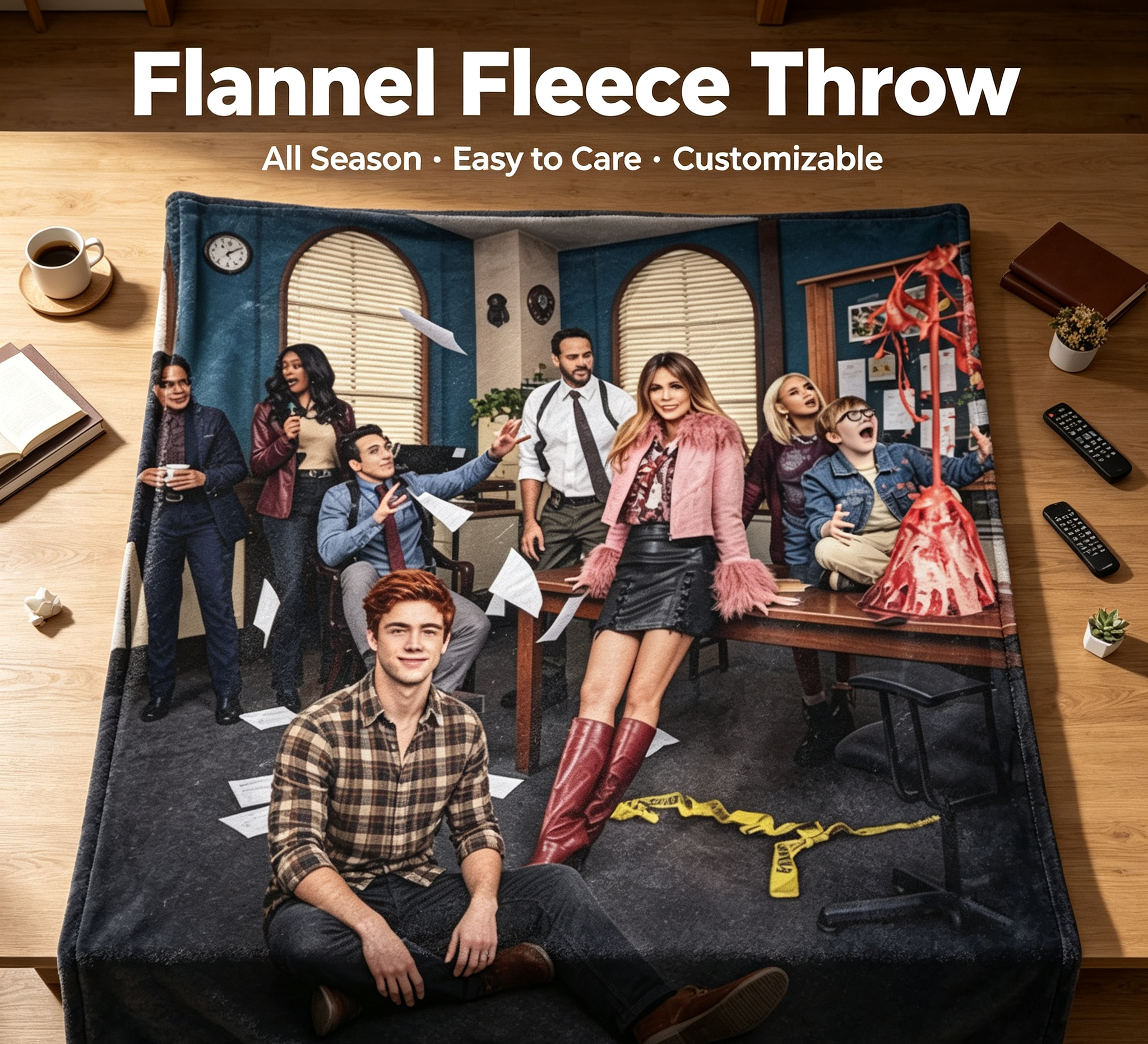 Custom Face Blanket High Potential Season One Flannel Blanket Perfect for Fans of the TV Show Ideal Gift or Giveaway for Teen Drama Lovers