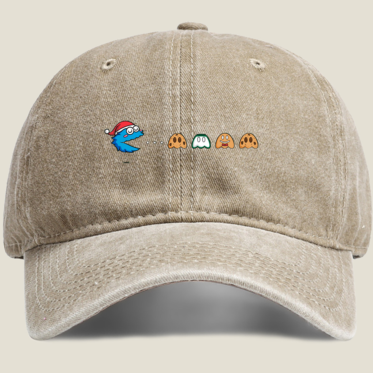 Pac-Man Christmas Adventure - Washed Denim - Baseball Cap