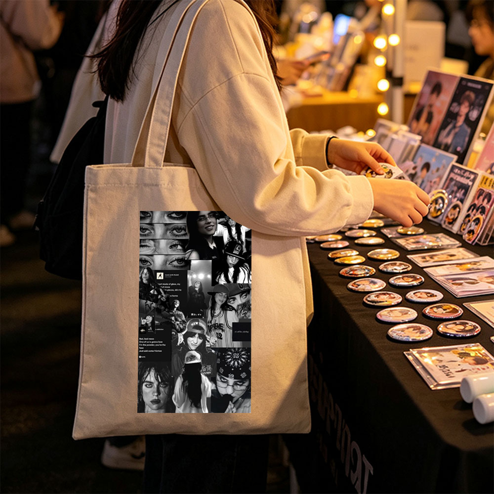 Khalid Collage - Black and White Portrait Montage Featuring Close-Ups and Group Shots with Text Overlays - Canvas tote bags