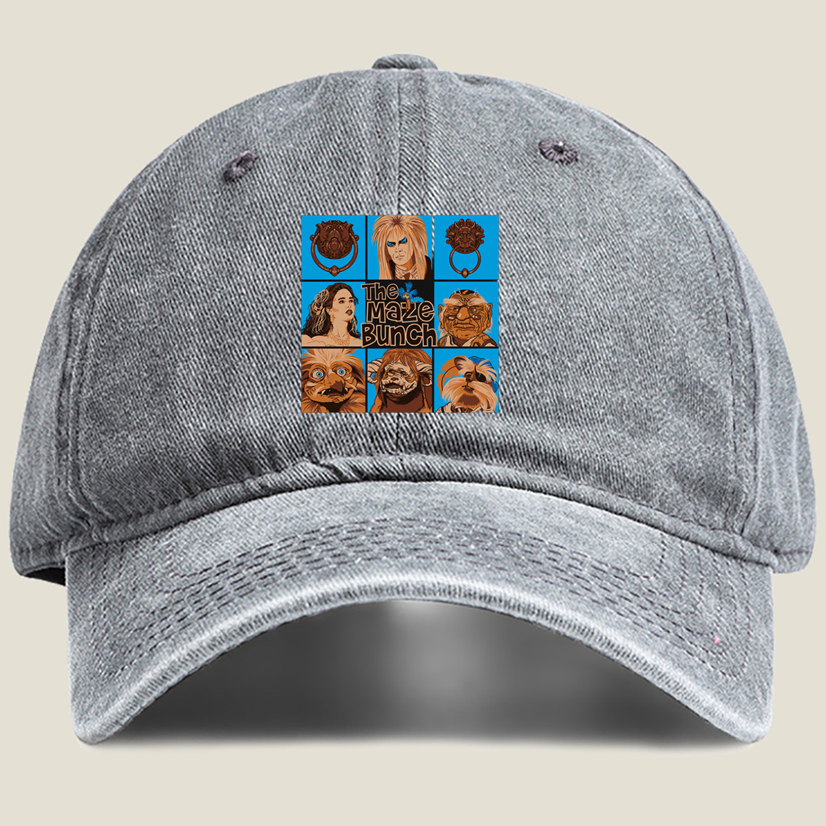 The Maze Bunch: Characters from Labyrinth - Washed Denim - Baseball Cap