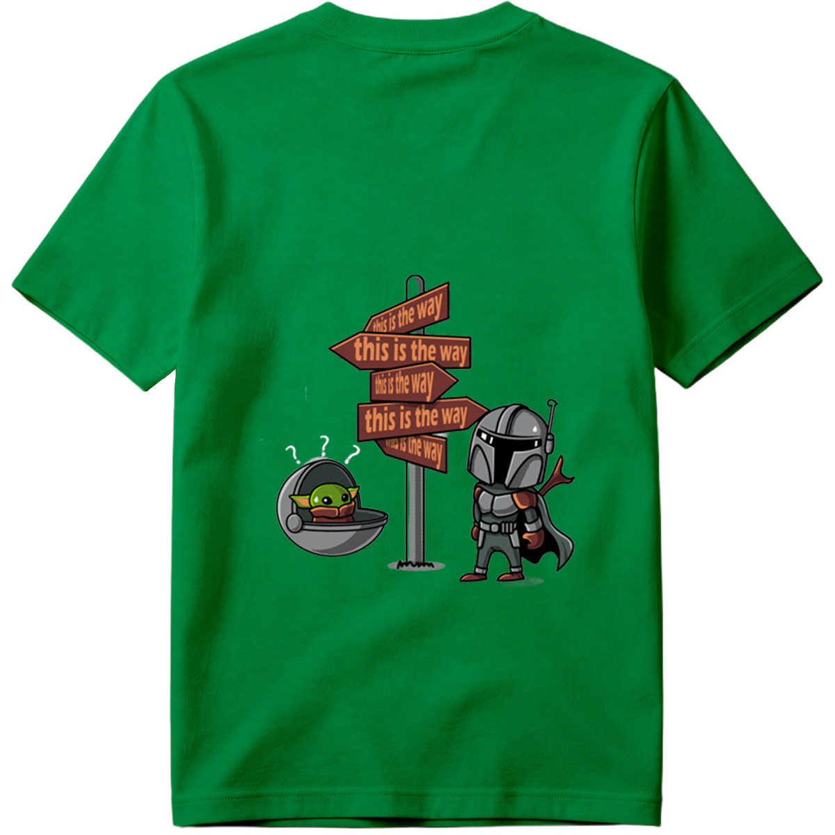The Mandalorian and Grogu at Crossroads Sign - Tee