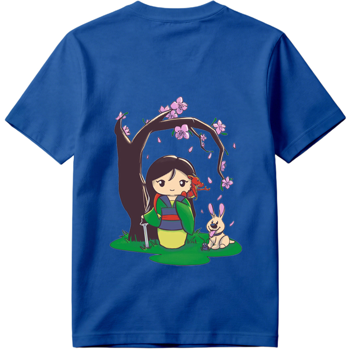 Mulan with Mushu and Cri-Kee Under Cherry Blossom Tree - Tee