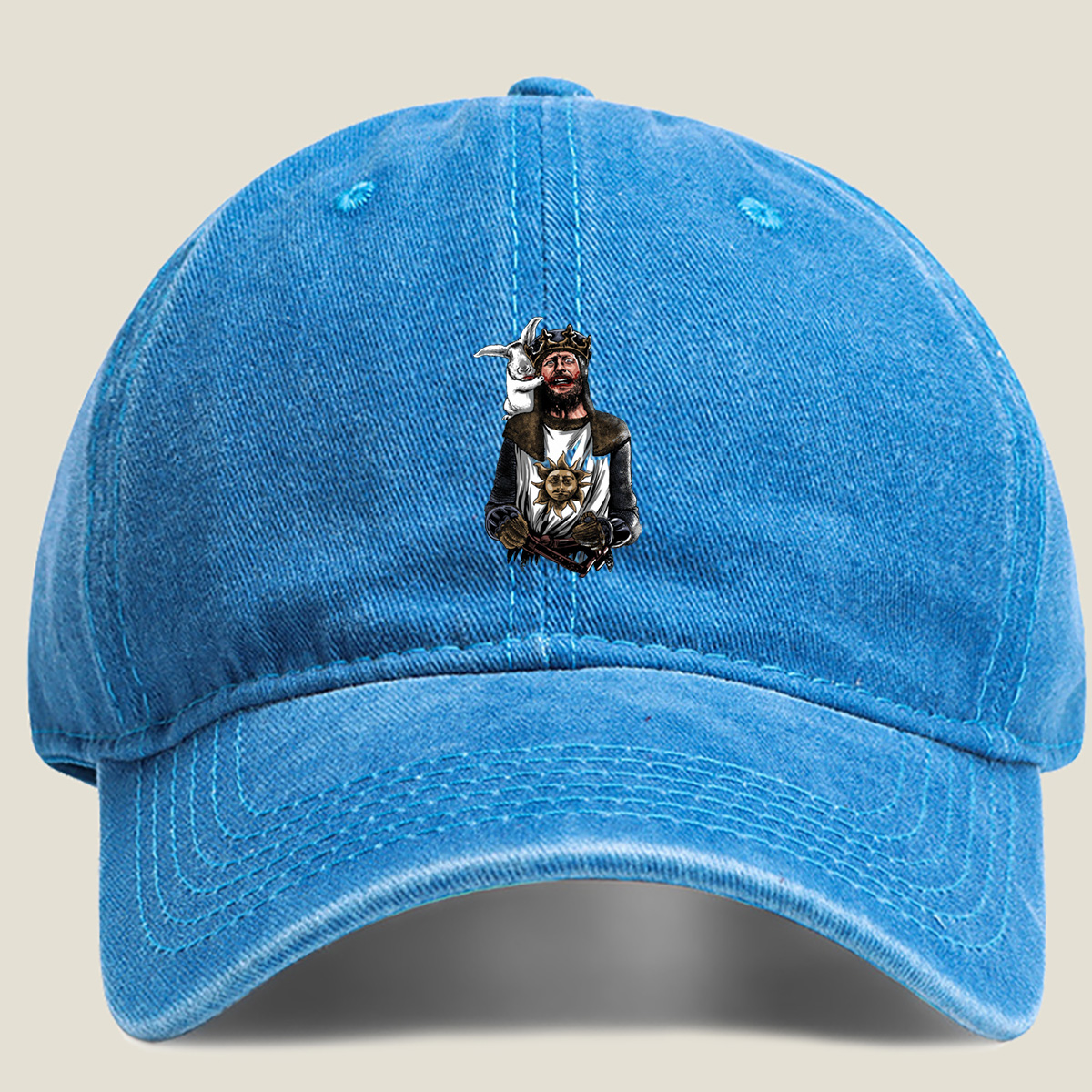 King Joffrey and the White Rabbit - Washed Denim - Baseball Cap