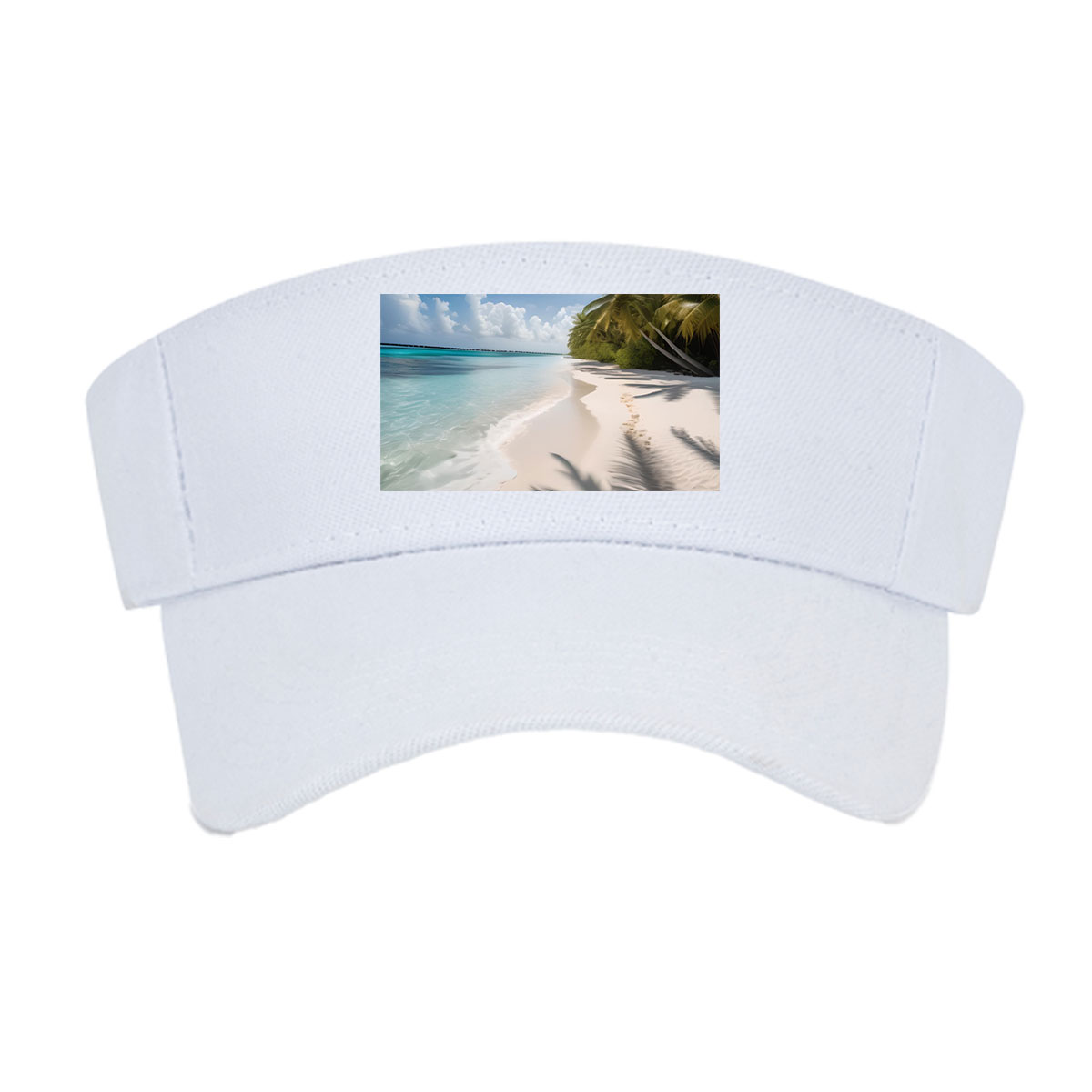 Tropical Beach with Palm Shadows and Crystal Clear Water -  Visor cap