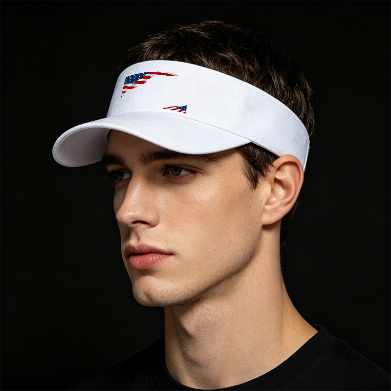 Unisex Classic Mesh Visor Cap with American Flag Print Design for Outdoor Activities and Patriotic Events, Ideal for Adults Seeking Sun Protection and Style During Summer Travel, Hiking, Fishing, or Festivals