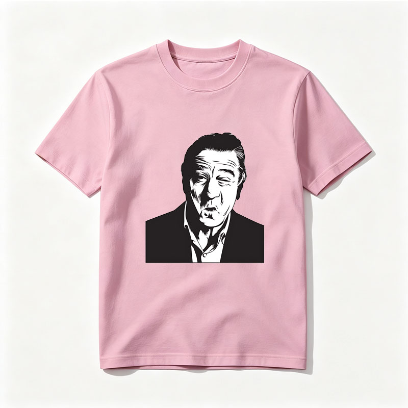 Robert De Niro in a stylized black and white portrait - Tee