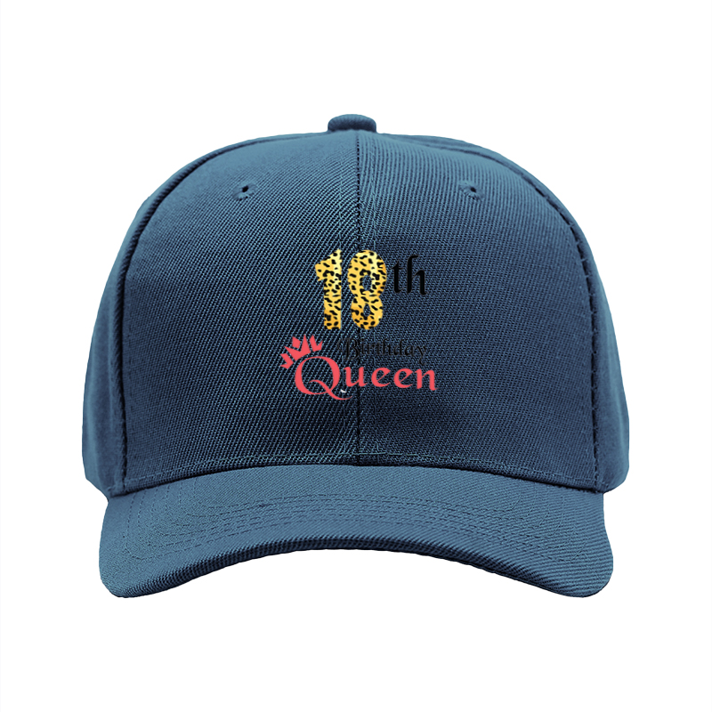 1pc New Leopard Print 18th Birthday Queen Baseball Cap Adjustable Unisex Hat for Party Celebration Adults Fashion Statement Accessory
