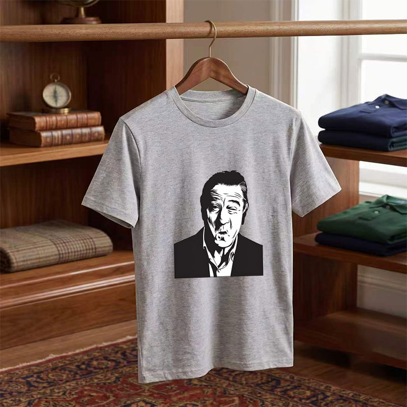 Robert De Niro in a stylized black and white portrait - Tee