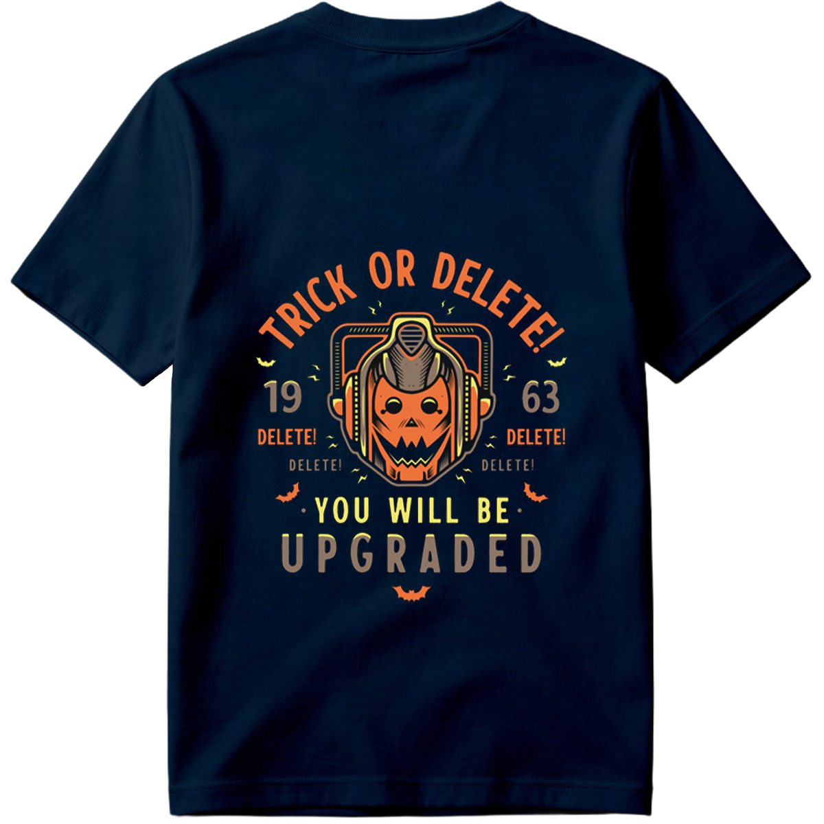 Trick or Delete: Cyberpunk Pumpkin with Helmet - Tee