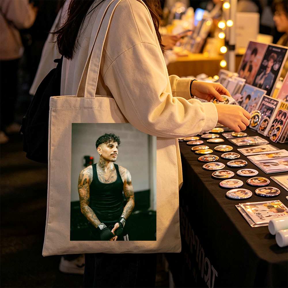 Bad Bunny in Workout Gear with Tattoos and Boxing Wraps - Canvas tote bags