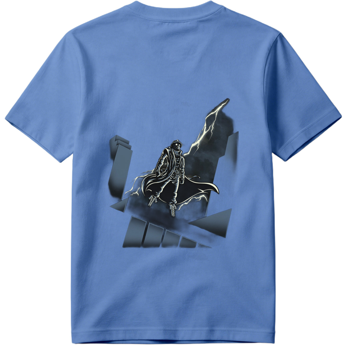 The Shadow of the Storm: Dark Hero on Rooftop - Tee
