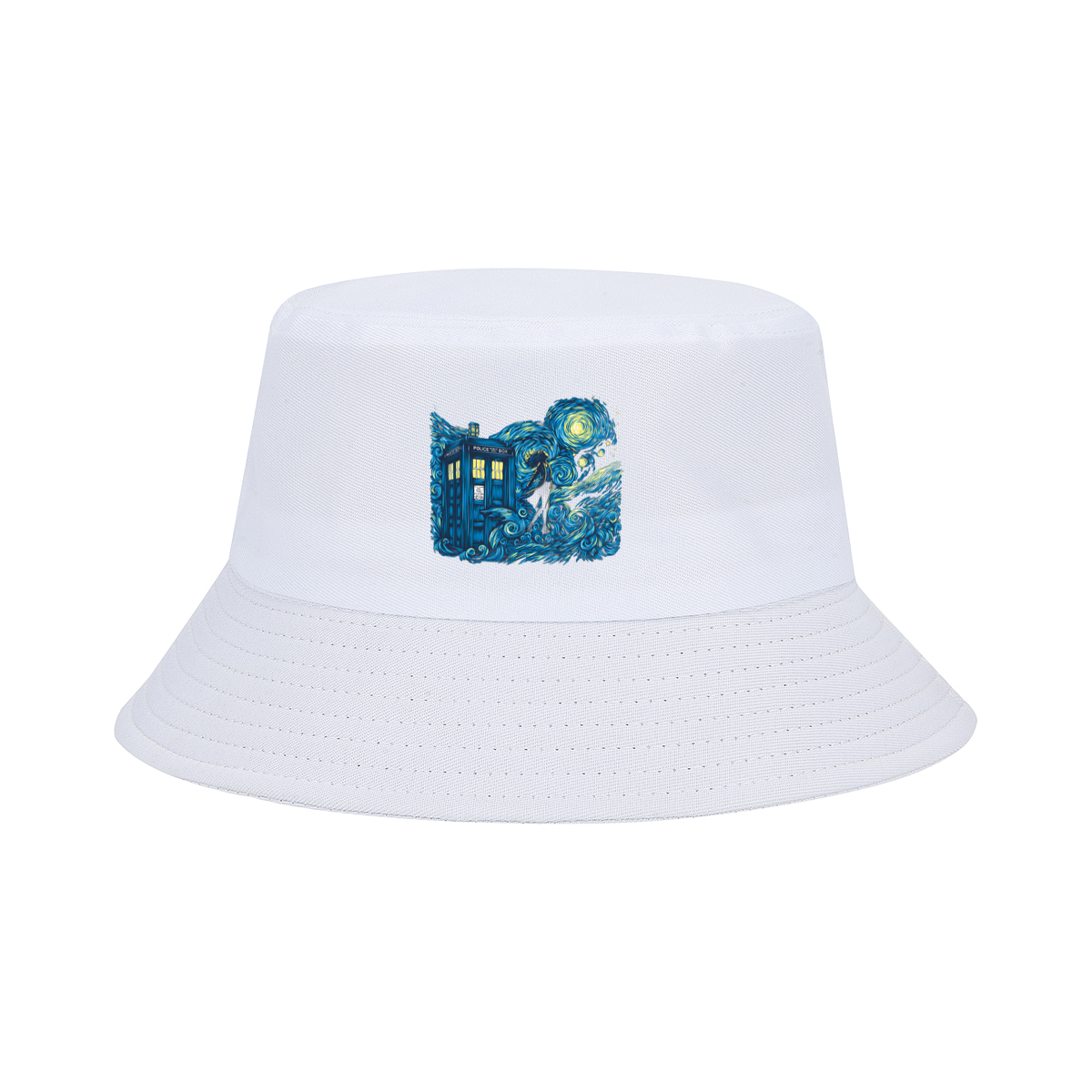 Doctor Who: TARDIS and Companion in Starry Night - Fisherman's Hat
