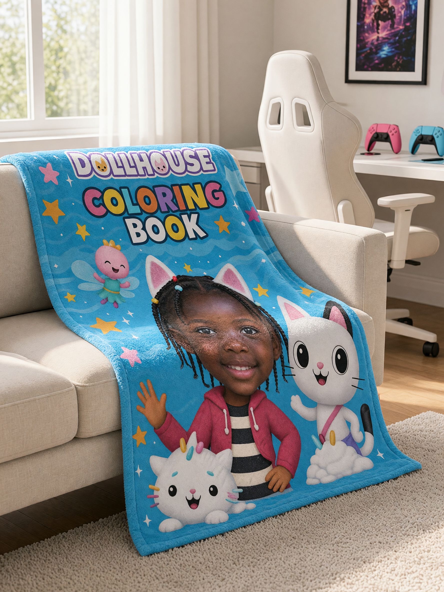 Custom Photo Flannel Blanket Personalized Cartoon Face Throw Soft Warm Fleece Bed Couch Wrap Ideal Keepsake Gift
