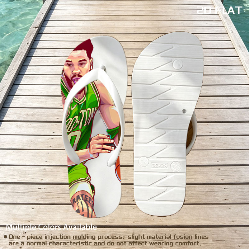 Jayson Tatum in Celtics Jersey Dribbling Basketball -  flip-flops