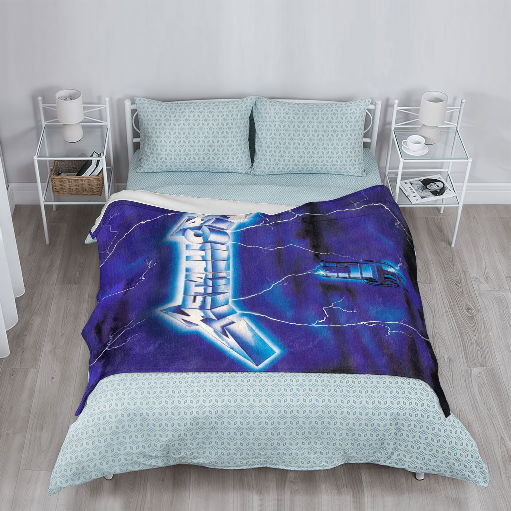 Metallica Electric Chair Lightning Storm Ride the Lightning Album Cover - Blankets