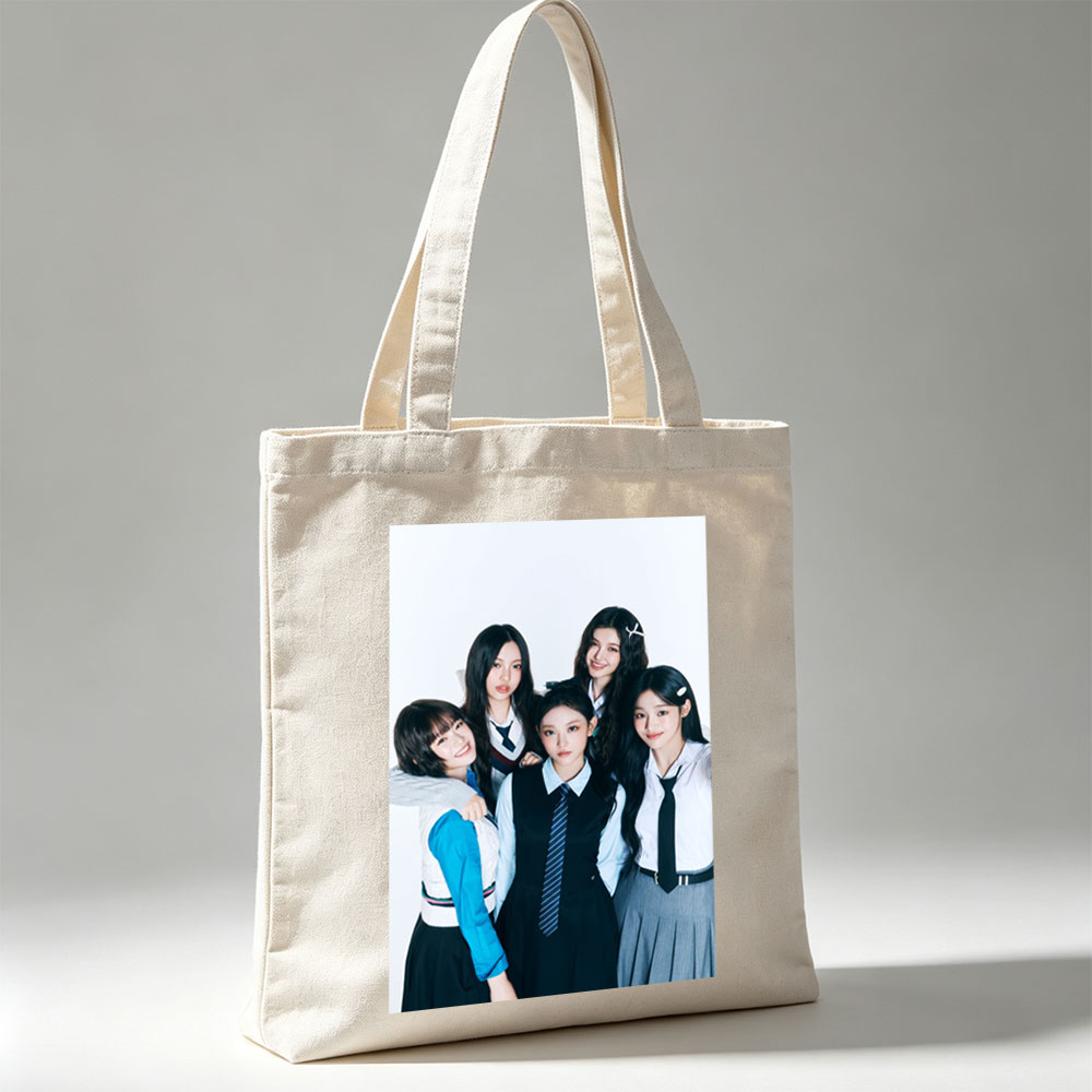 NewJeans School Uniform Concept Photo with Five Members in Coordinated Outfits - Canvas tote bags