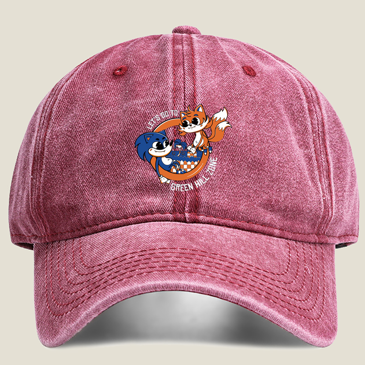 Sonic and Tails: Green Hill Zone Adventure - Washed Denim - Baseball Cap